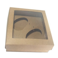 Caixa para Ovo de Colher 2x50gr 11,5x11,5x4,5 KRAFT Com 10