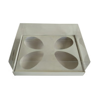 Caixa para Ovo de Colher 4x100/150gr 24x18,5x9 BRANCO Corpo PET Com 05