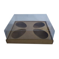 Caixa para Ovo de Colher 4x100/150gr 24x18,5x9 KRAFT Corpo PET Com 05