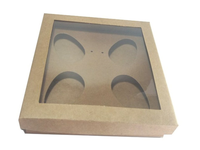 Caixa para Ovo de Colher 4x50gr 15,5x15,5x4 KRAFT Com 10
