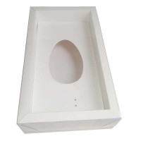 Caixa para Ovo de Colher 250gr Moldura 28,8x16,8x6,5 BRANCO Tampa PET Com 05