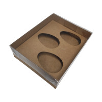 Caixa para Ovo de Colher 3x50gr KRAFT Tampa PET 15x12x4 Com 10