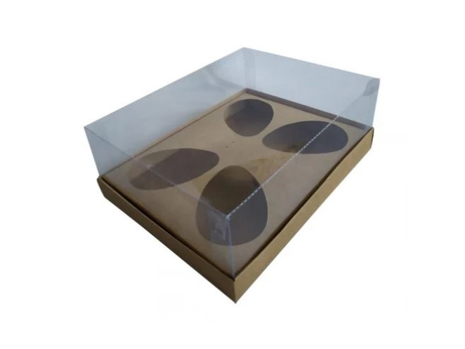 Caixa para Ovo de Colher 4x100/150gr 24x18,5x9 KRAFT Corpo PET Com 05
