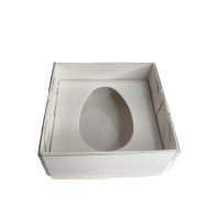 Caixa para Ovo de Colher 50gr 8x8x4 BRANCO Tampa PET Com 10