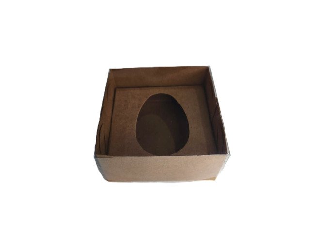 Caixa para Ovo de Colher 50gr 8x8x4 KRAFT Tampa PET Com 10