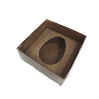 Caixa para Ovo de Colher 50gr 8x8x4 KRAFT Tampa PET Com 10