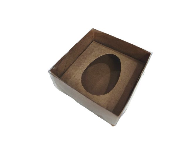 Caixa para Ovo de Colher 50gr 8x8x4 KRAFT Tampa PET Com 10 Caixa para Ovo de Colher 50gr 8x8x4 KRAFT Tampa PET Com 10