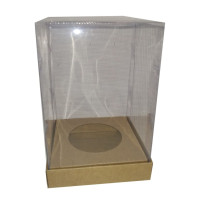 Caixa para Ovo de Páscoa 150gr 10X10X13 KRAFT Corpo Transparente Com 10