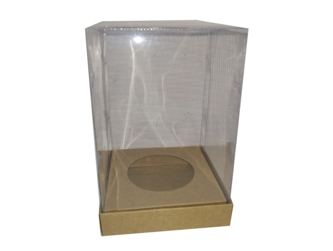 Caixa para Ovo de Páscoa 150gr 10X10X13 KRAFT Corpo Transparente Com 10