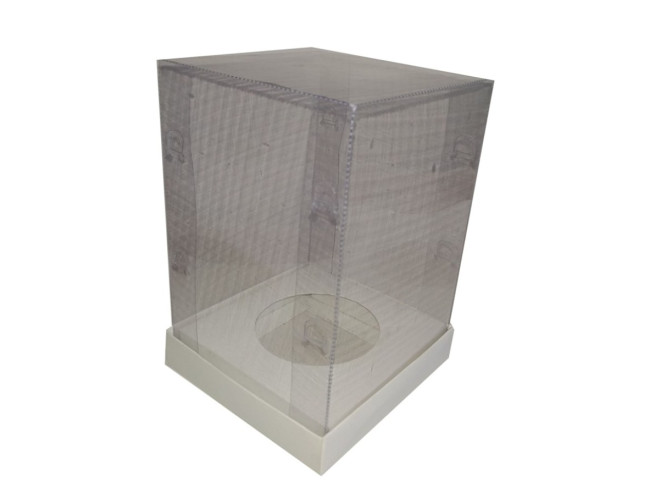 Caixa para Ovo de Páscoa 500/750gr BRANCO Corpo Transparente 12x12x22 Com 10