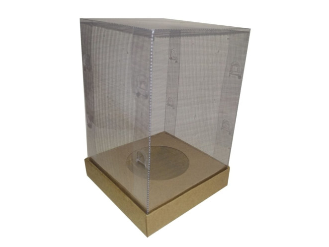 Caixa para Ovo de Páscoa 150gr 10X10X13 KRAFT Corpo Transparente Com 10