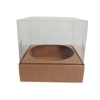 Caixa para Panetone 100gr 10X10X10 KRAFT Com Berço Corpo PET C/ 10