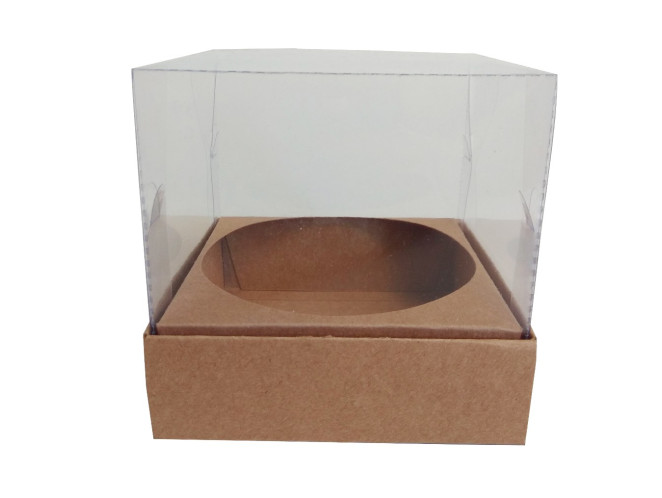Caixa para Panetone 100gr 10X10X10 KRAFT Com Berço Corpo PET C/ 10