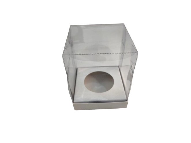 Caixa para Ovo de Páscoa 150gr 10X10X13 BRANCO Corpo Transparente Com 10