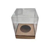 Caixa para Ovo de Páscoa 150gr 10X10X13 KRAFT Corpo Transparente Com 10