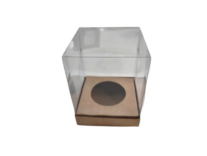 Caixa para Ovo de Páscoa 150gr 10X10X13 KRAFT Corpo Transparente Com 10