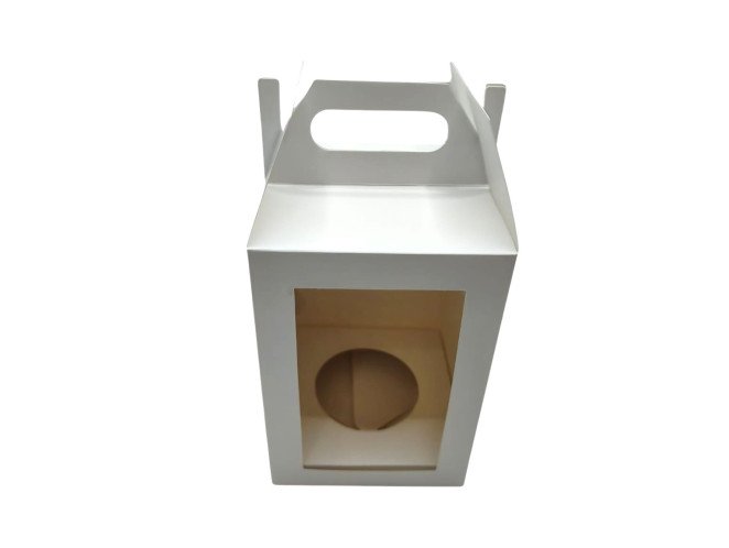 Caixa para Ovo de Páscoa 150gr Maleta com Berço 10x10x13 BRANCO Com 10