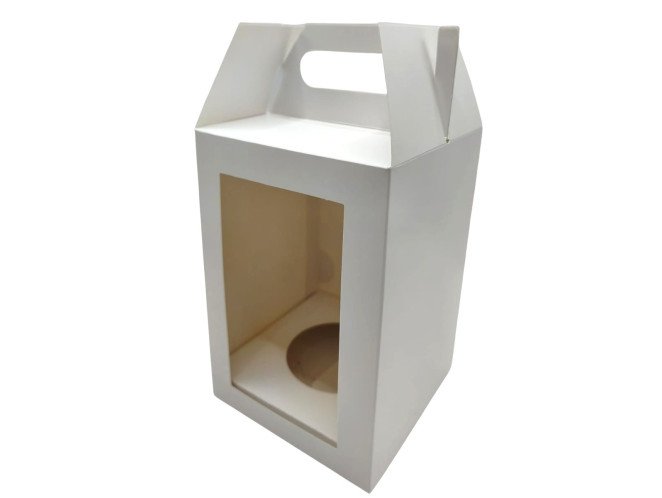 Caixa para Ovo de Páscoa 150gr Maleta com Berço 10x10x13 BRANCO Com 10