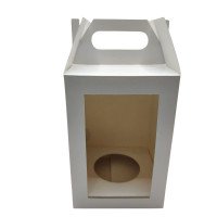 Caixa para Ovo de Páscoa 500/750gr Maleta com Berço 12x12x22 BRANCO Com 10