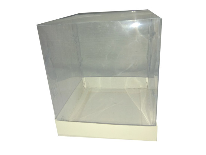 Caixa para Mini Bolo BRANCO Corpo PET 13,5x13,5x15 Com 10