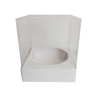 Caixa para Panetone 750 a 1Kg BRANCO Corpo PET Com Berço 17x17x20 C/10