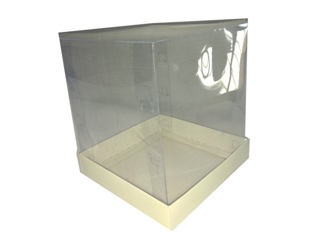 Caixa para Mini Bolo BRANCO Corpo PET 13,5x13,5x15 Com 10