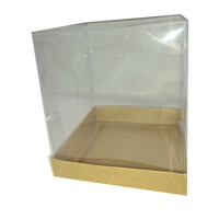 Caixa para Mini Bolo KRAFT Corpo PET 13,5x13,5x15 Com 10