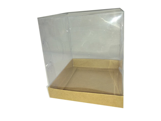 Caixa para Mini Bolo KRAFT Corpo PET 13,5x13,5x15 Com 10
