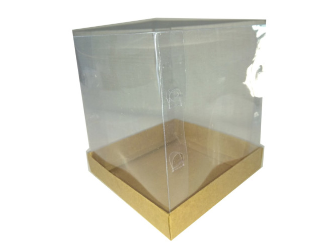 Caixa para Mini Bolo KRAFT Corpo PET 13,5x13,5x15 Com 10