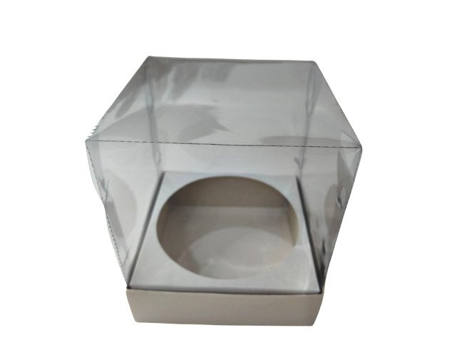 Caixa para Panetone 100gr 10X10X10 BRANCO Com Berço Corpo PET C/ 10
