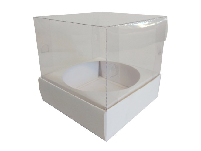 Caixa para Panetone 250gr 12x12x12 BRANCO Com Berço Corpo PET Com 10