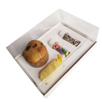 Caixa para Panetone Mini Confeiteiro 22x15,5x9 BRANCO Corpo PET Com 05