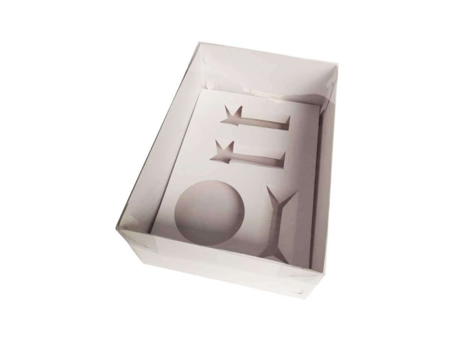Caixa para Panetone Mini Confeiteiro 22x15,5x9 BRANCO Tampa PET Com 10