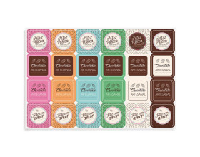 Cartela de Etiqueta Adesiva Chocolatier Páscoa Cromus Com 48 Adesivos Cartela de Etiqueta Adesiva Chocolatier Páscoa Cromus Com 48 Adesivos