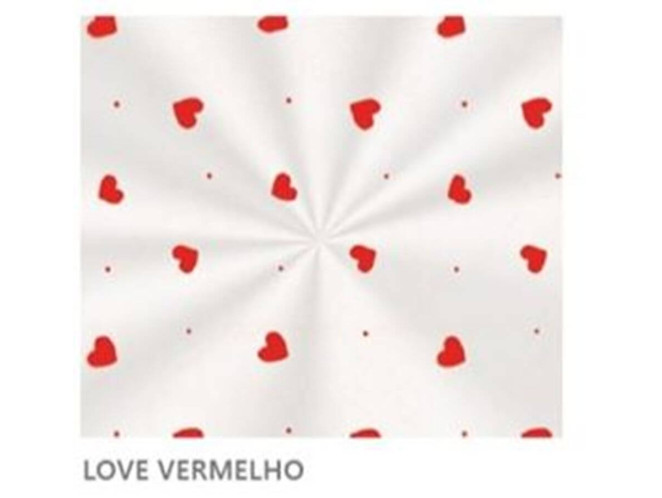 Saco Poli Transparente 15x22cm Love Vermelho Com 100 Cromus