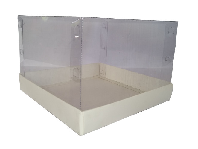 Caixa para Bolo 17x17x12 BRANCO Corpo PET Com 10