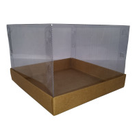 Caixa para Bolo 17x17x12 KRAFT Corpo PET Com 10