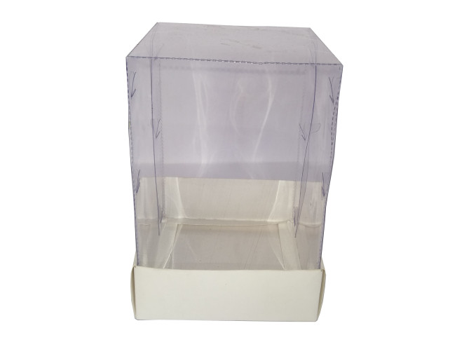 Caixa para Presente 12x12x18 BRANCO Corpo Transparente Com 10