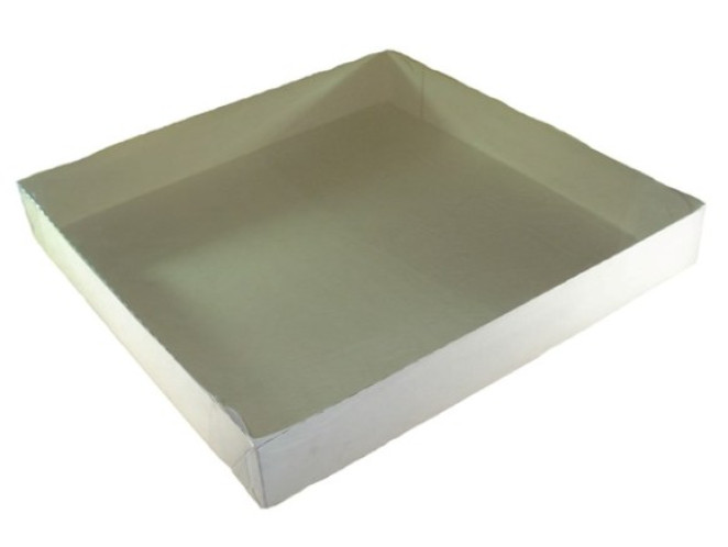 Caixa para Doces 35x35x5 BRANCO Tampa PET Com 10