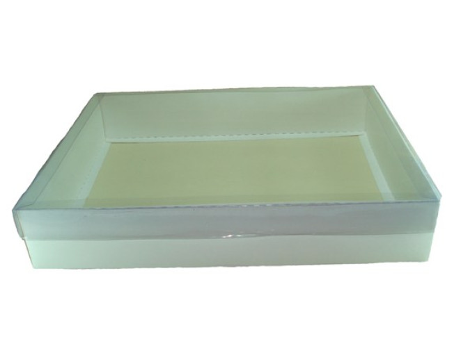 Caixa para Presente 35x27x6 BRANCO Tampa PET Com 05