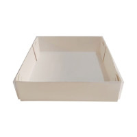 Caixa para Ovo Frito Chocolate 11x11x3 BRANCO Tampa PET Com 10