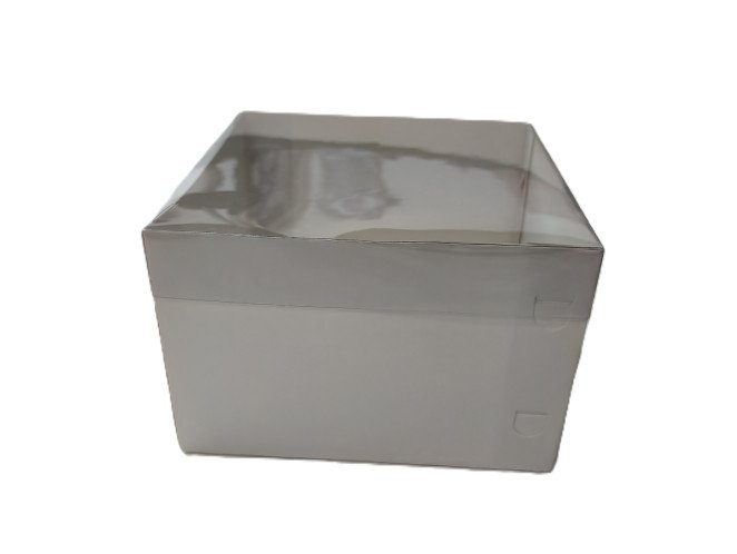 Caixa para Presente 13,5x13,5x6 BRANCO Tampa PET Com 10
