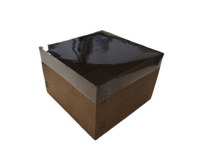 Caixa para Presente 13,5x13,5x6 KRAFT Tampa PET Com 10