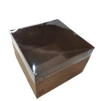Caixa para Presente 13,5x13,5x9 KRAFT Tampa PET Com 10