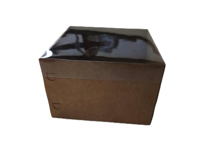 Caixa para Presente 13,5x13,5x9 KRAFT Tampa PET Com 10
