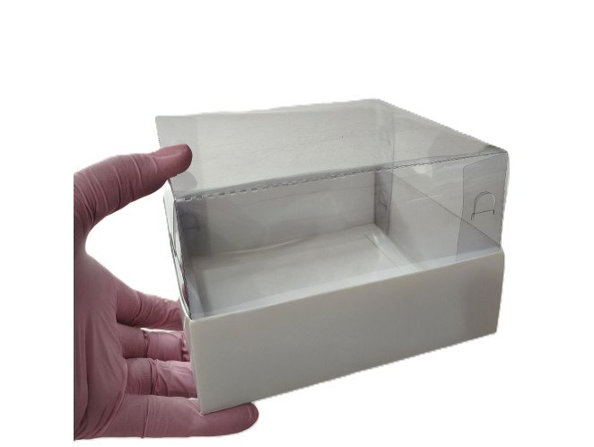Caixa para Mini Bolo 15x15x10 BRANCO Corpo PET Com 10 Caixa para Mini Bolo 15x15x10 BRANCO Corpo PET Com 10