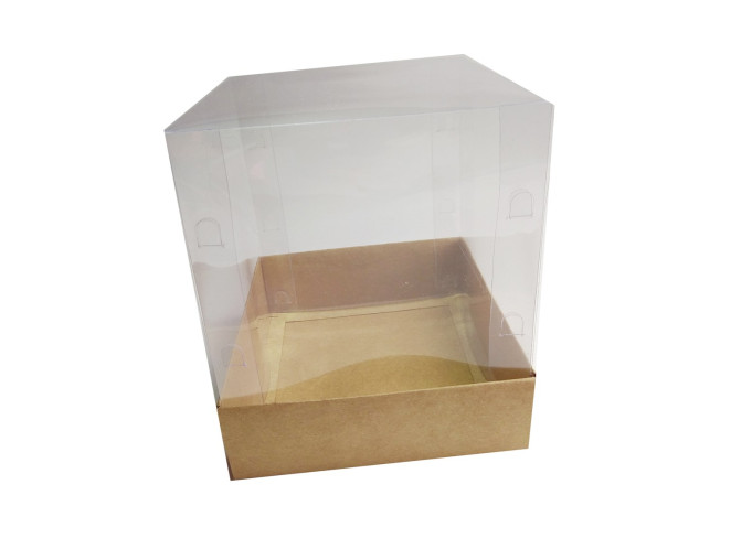 Caixa para Mini bolo 8x8x8 KRAFT Corpo PET Com 10