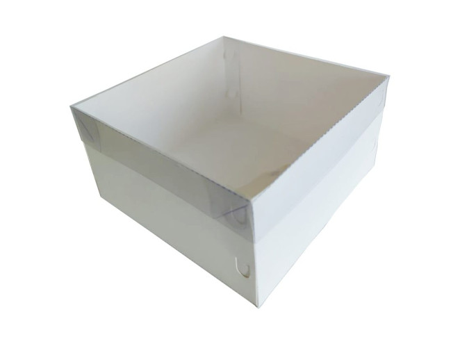 Caixa para Presente 13,5x13,5x9 BRANCO Tampa PET Com 10