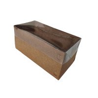 Caixa para Presente 21x9,6x11,5 KRAFT Tampa PET Com 10