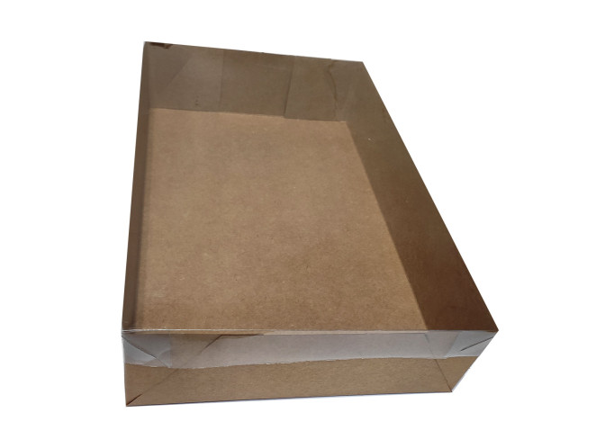 Caixa para Presentes 37x24x8 KRAFT Tampa PET Com 05